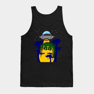 Alligator Being Abducted by UFO Tank Top